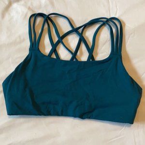 Athleta size small strappy-back teal sports bra
